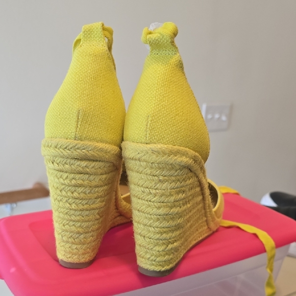 Sunny Yellow Espadrille Wedges - Picture 12 of 17